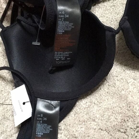 TOPSHOP black multi strap bikini top - Picture 5 of 5
